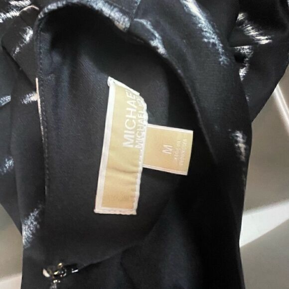 Michael Kors Faux Leather Lace Shoulder Animal Print Full Lined Sleeveless - Picture 7 of 9